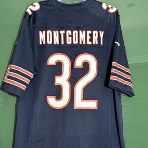 Nike David Montgomery Chicago Bears #32 Home Navy Blue Game Jersey Men’s Medium